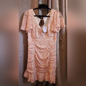 Floral Pink Ruffle Dress